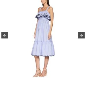 Kate Spade Light Blue Midi Dress with Navy Accents